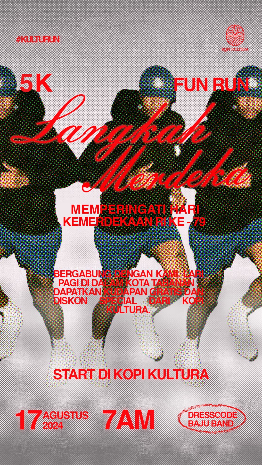 Kopi Kultura event poster — Langkah Merdeka 5K Fun Run